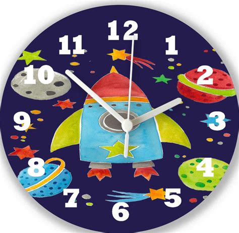 Space Clock Personalised Kids Clocks Tiger Lily Prints
