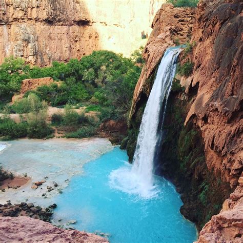 Havasu Falls Most Spectacular 100ft Falls And Beautiful Blue Green Pool