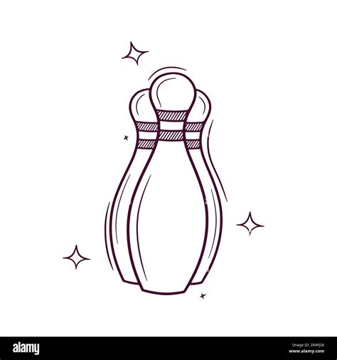 Hand Drawn Bowling Pin Doodle Vector Sketch Illustration Stock Vector
