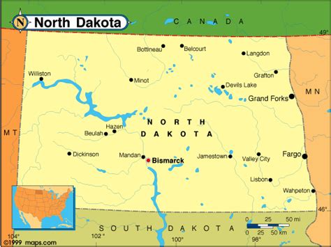 North Dakota Map Explore The Land Of The Dakota