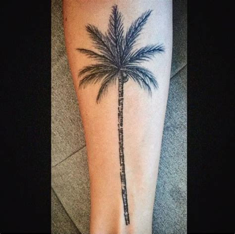 Watercolor tattoos of palm trees are also. Palm Tree Tattoo forearm | Palm tree tattoo, Tree tattoo ...