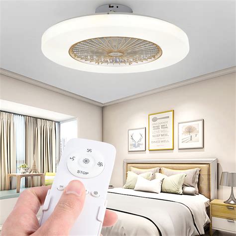 Buy Zjb Led Modern Ceiling Fan With Light Remote Control 60cm