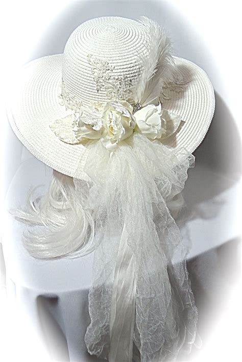 Ivory Bridal Hat Lace Bridal Hat Summer Wedding Accessories Etsy In