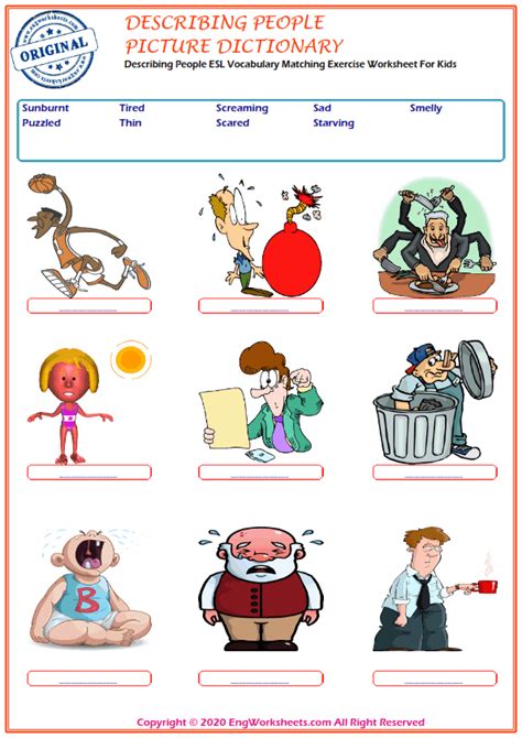 Describing Worksheets For Kids