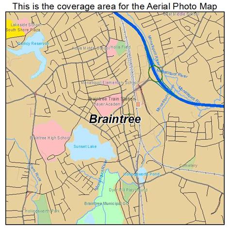 Aerial Photography Map Of Braintree Ma Massachusetts
