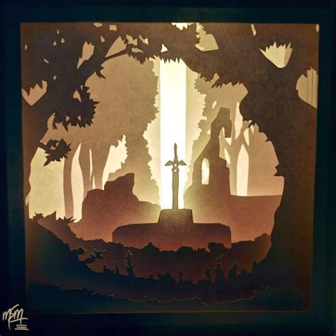 Diy 3d christmas shadow box/christmas special/home decor/best out of waste/paper cut light box merry christmas everyone. Papercraft Zelda Lightbox Diorama | Tektonten Papercraft