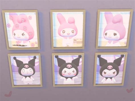 The Sims Resource Sanrio My Melody And Kuromi Paintings Sims 4