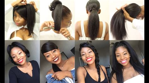 Straight Natural Hairstyles Quick And Easy Straightened Natural Hair