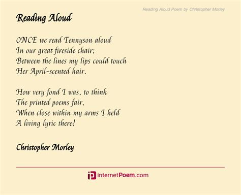 Reading Aloud Poem By Christopher Morley