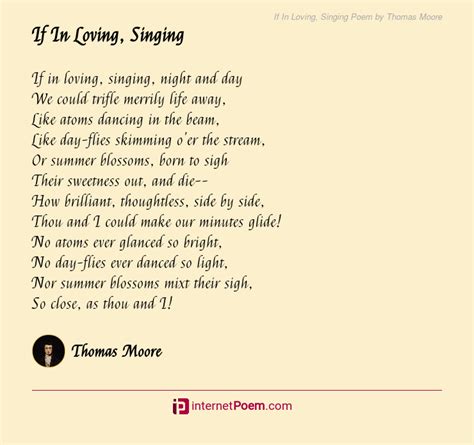 If In Loving Singing Poem By Thomas Moore
