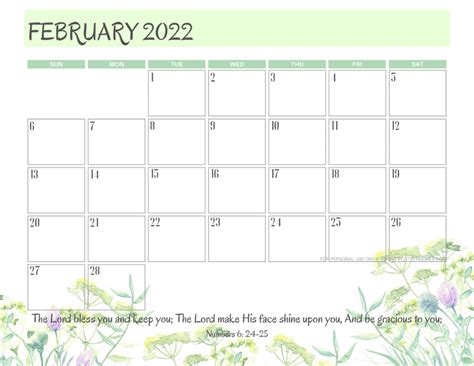 2022 Bible Verse Calendar Free Printable Cute Freebies For You