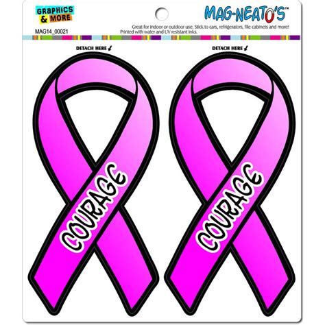 Courage Breast Cancer Awareness Pink Support Ribbon Automotive Car