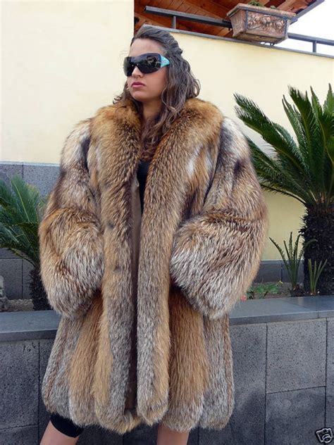 classy cross fox fur coat coat fur