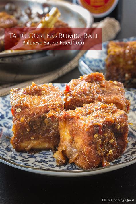 Resepi tauhu bunga tauhu terbalik berinti mudah sedap. Tahu Goreng Bumbu Bali - Balinese Sauce Fried Tofu ...