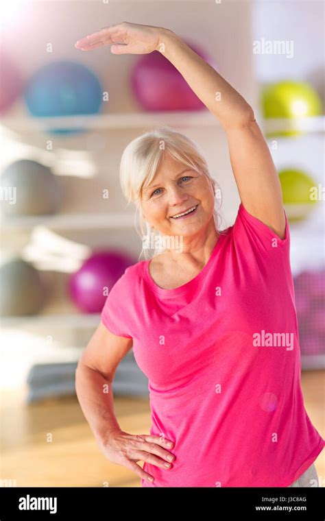 Seniors Doing Fitness Exercises Stock Photo Alamy