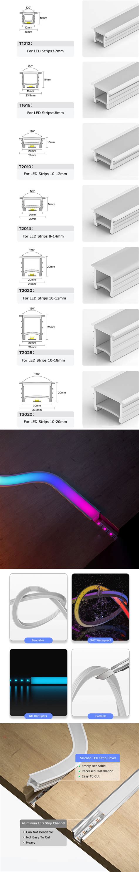 Bendable Waterproof Silicone Led Strip Light Cover