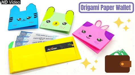 Origami Paper Wallet Pusheen Cat Corgi Bunny And Bear How To Make A