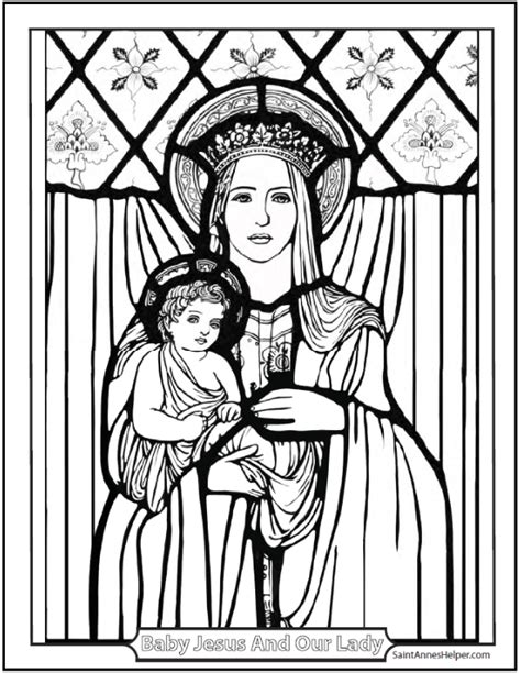 Baby Jesus And Mary Coloring Page ️ ️ Queenship Of Mary With Jesus