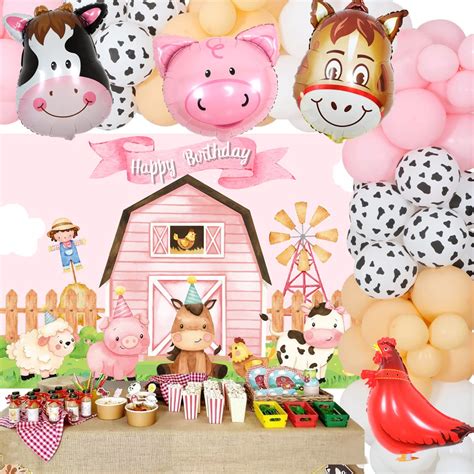 Buy Farm Animal Birthday Party Decorations For Girls Cow Print Pink