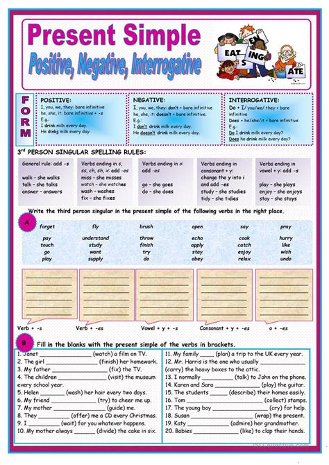 Present Simple English Esl Worksheets Spelling Rules Simple
