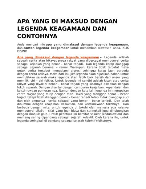 Contoh Legenda Keagamaan 55 Koleksi Gambar