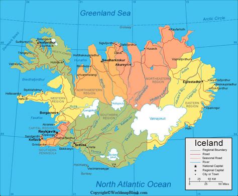 Iceland Labeled Map World Map Blank And Printable