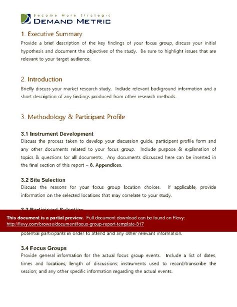 Focus Group Discussion Report Template 1 Professional Templates