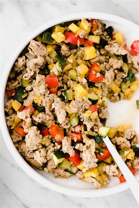 While some turkey burgers can be dry, these are anything but: Paleo Ground Turkey Hash with Squash and Peppers | Our ...
