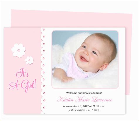 48 Free Baby Announcement Templates Heritagechristiancollege
