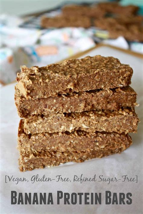 Banana Protein Bars Vegan Gluten Free Refined Sugar Free Fit