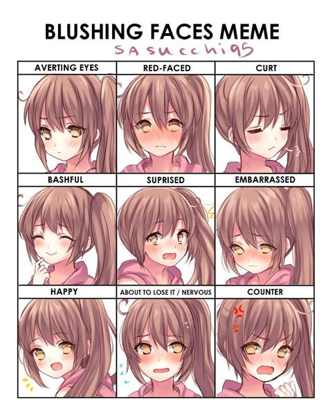 Blushing Faces Meme Sasu By Sasucchi95 On Deviantart Anime Faces Expressions Blushing Anime