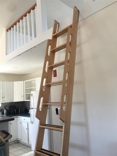 Rock Solid Loft Ladder With Mahogany Step Supports All Attachment