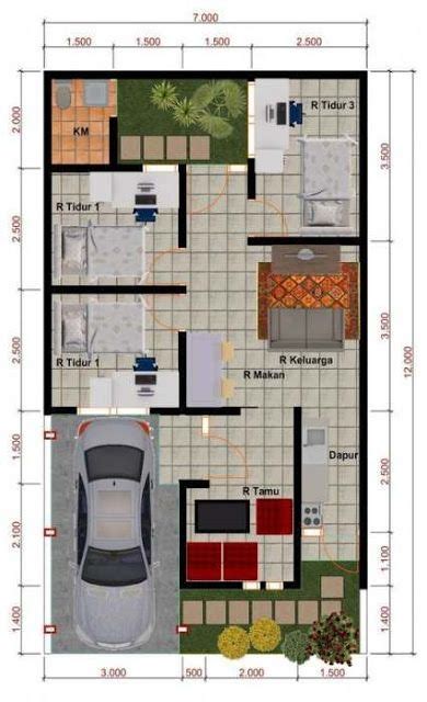 Koleksi Denah Rumah Minimalis Ukuran 7x12 Meter Minimalist House Plan