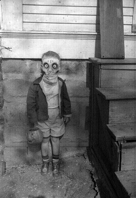 Boy With A Creepy Halloween Costume Creepy Images Creepy Vintage