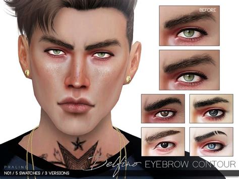 Pralinesims Delfino Eyebrow Contour N01 Sims 4 Sims The Sims 4 Skin