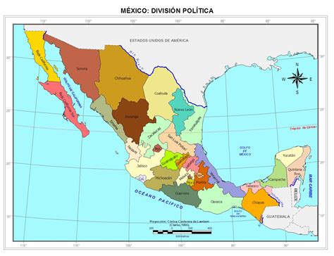 Mejor Mapa De La Republica Mexicana A Color Con Nombres