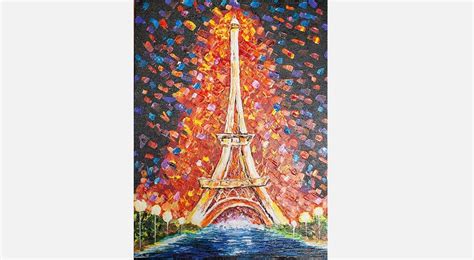 Book Tickets To Palette Knife Painting Of Eiffel Tower By Kamalrukh