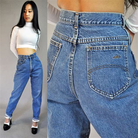 80s Vintage Denim Jeans High Waisted Jeans Womens Chic Jeans
