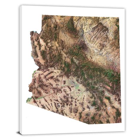 Arizona Satellite Map 2022 Canvas Wrap