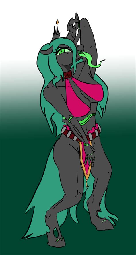 Suggestive Artist Slamjam Queen Chrysalis Anthro Unguligrade Anthro Breasts