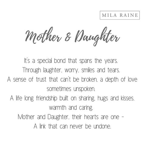 A daughter is someone you laugh with, dream with, and love with all your heart. The bond between mother and daughter is forever! Visit our ...