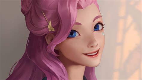 Download Blue Eyes Pink Hair Seraphine League Of Legends Video Game