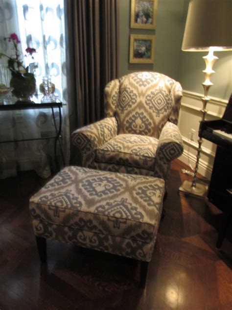 Lounge chair with ottoman, wood and upholstered fabric, germany, 1950s german wing back chair with square ottoman. Custom wingback chair with matching ottoman - Traditional ...