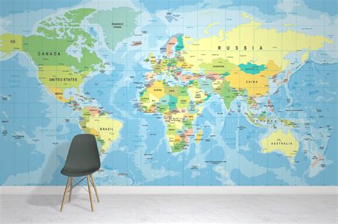 74 Wall Mural World Map Populer Postsid