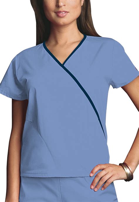 Cherokee Workwear Womens Scrubs Top Mini Mock Wrap 4800