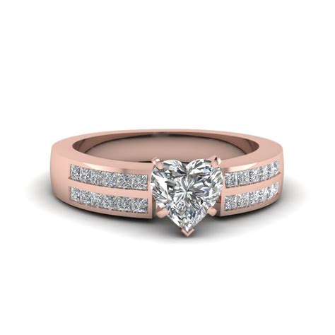Although it's definitely the least common type of gold, rose gold's popularity has increase hugely in the past 10 years as people realise that it offers an unusual and stunning combination. Channel 2 Row Heart Shaped Diamond Engagement Ring In 18K ...