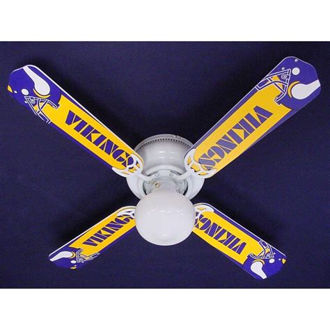 Monte carlo 4mc20bs 20 inch 4 blade mini ceiling fan brushed steel. Ceiling Fan Designers 52FAN-NFL-MIN NFL Minnesota Vikings ...