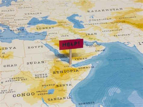 Detailed elevation map of djibouti with roads and cities. A Red Pin On Djibouti Of The World Map Stock Image - Image ...
