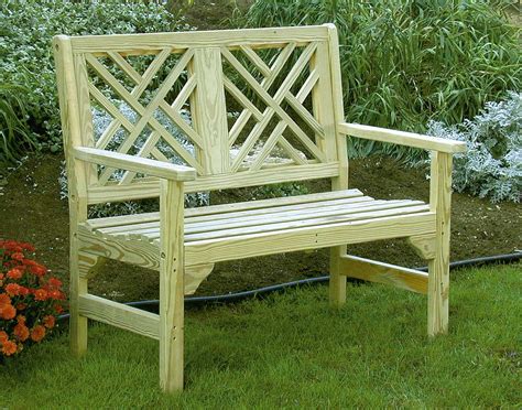 46" Treated Pine Chippendale Garden Bench