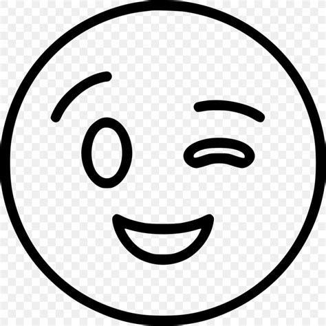 Smiley Wink Emoji Emoticon Drawing Png 980x982px Smiley Area Black